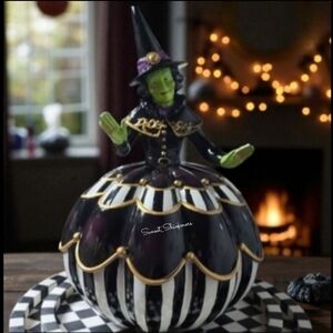 Large 16" Halloween Pumpkin Witch Mackenzie Style Figurine Statue Decor New